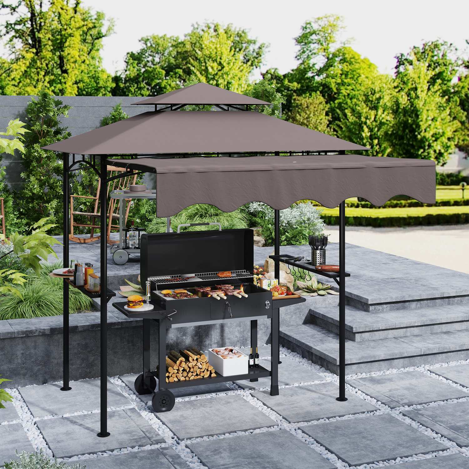 BBQ Pavilion, vattenavvisande och flamskyddande, 242x149x248 cm