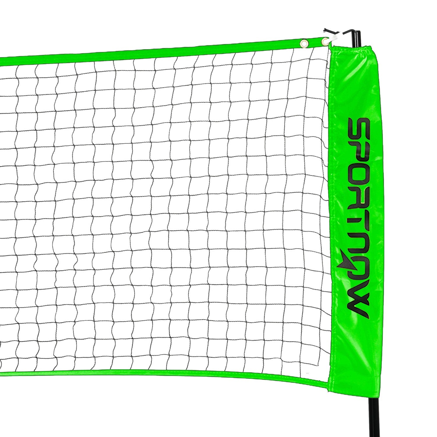 Badminton- och volleybollset med nät, fjäderbollar, 4 racketar
