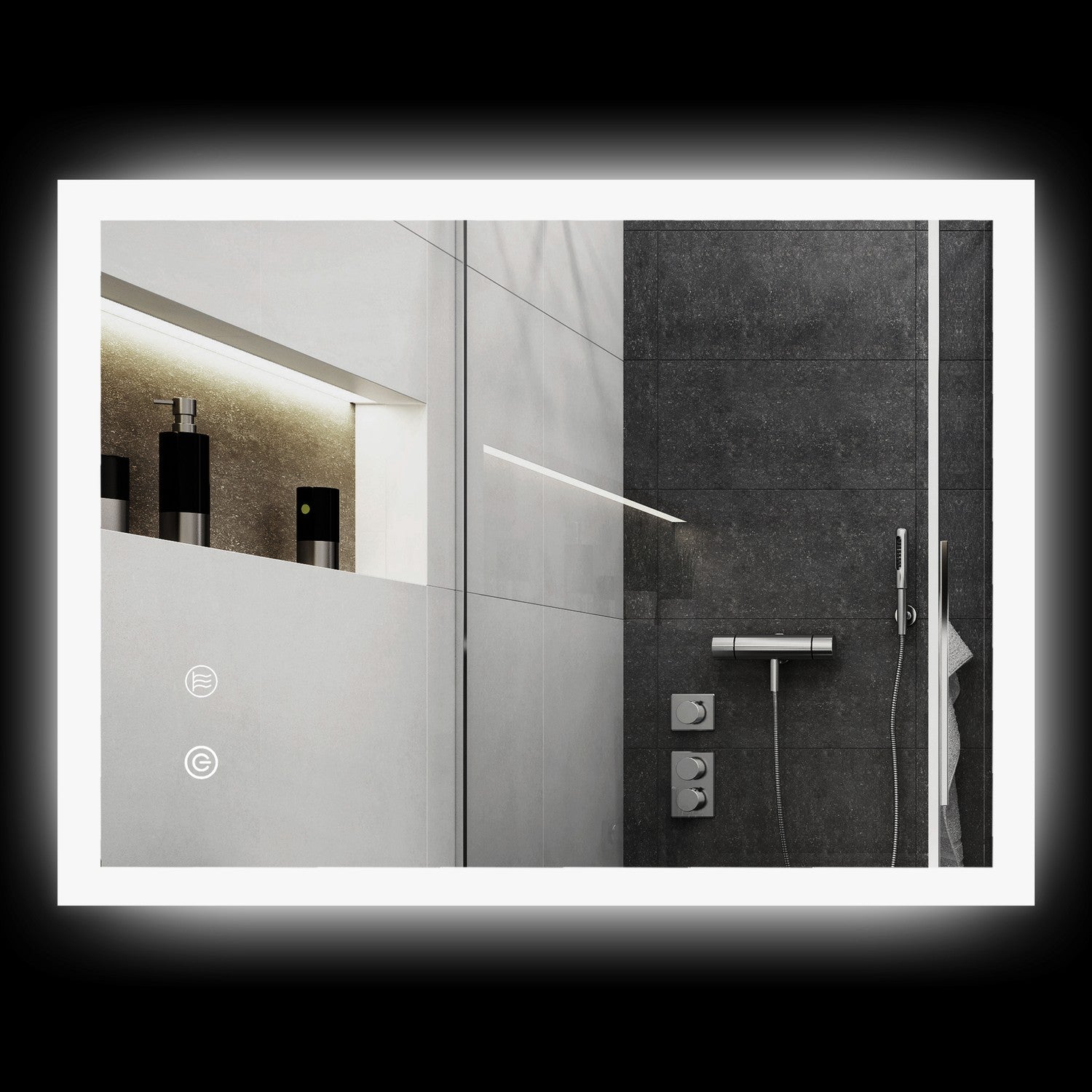 LED Badrumsspegel med Touch Switch, 80x60cm, 3 färger