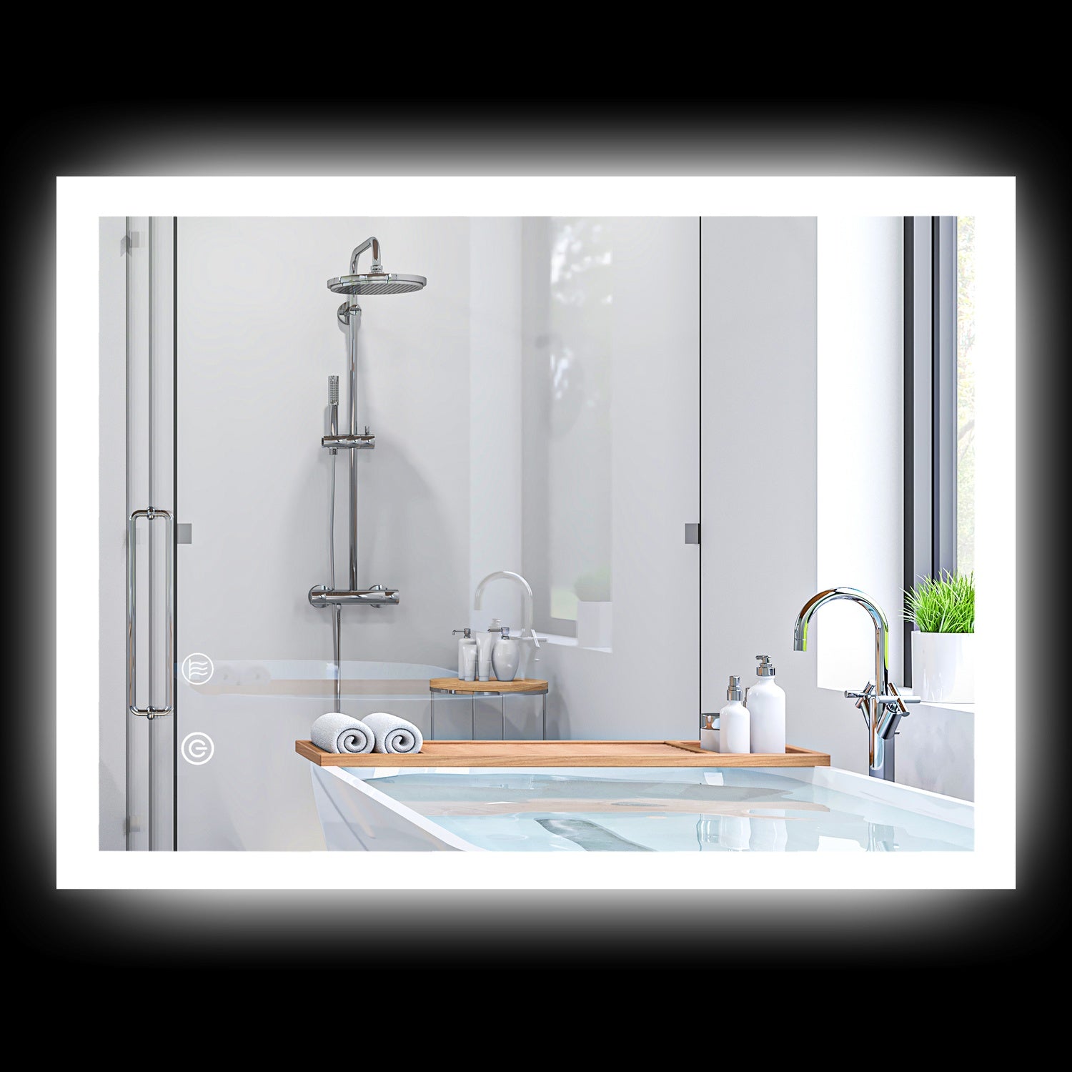 LED Badrumsspegel – Dimfri, Touch Switch, 70x50 cm