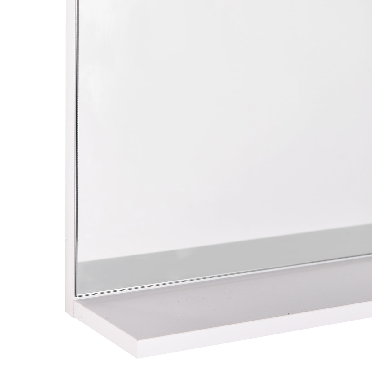 Badrumsväggspegel med 3 hyllplan, Vit MDF 60x10x48cm