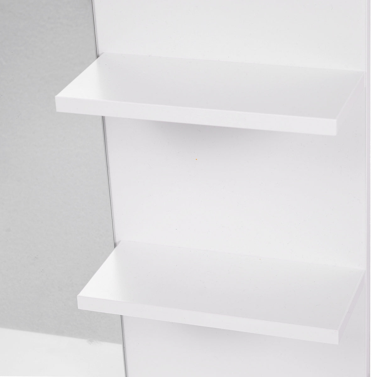 Badrumsväggspegel med 3 hyllplan, Vit MDF 60x10x48cm