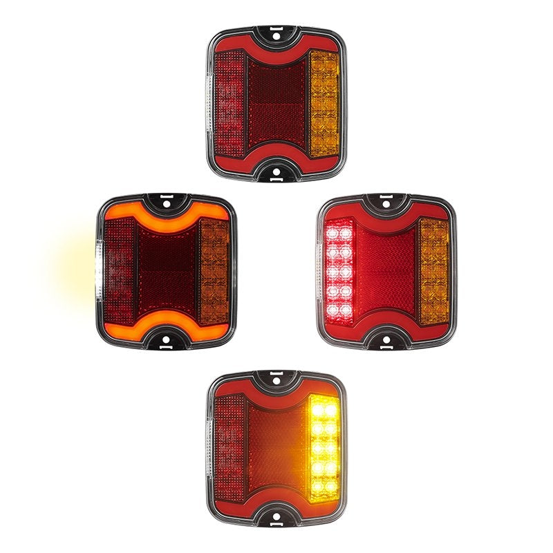 Baklykta 4 funktion 105 x 95 mm LED + GLOW höger