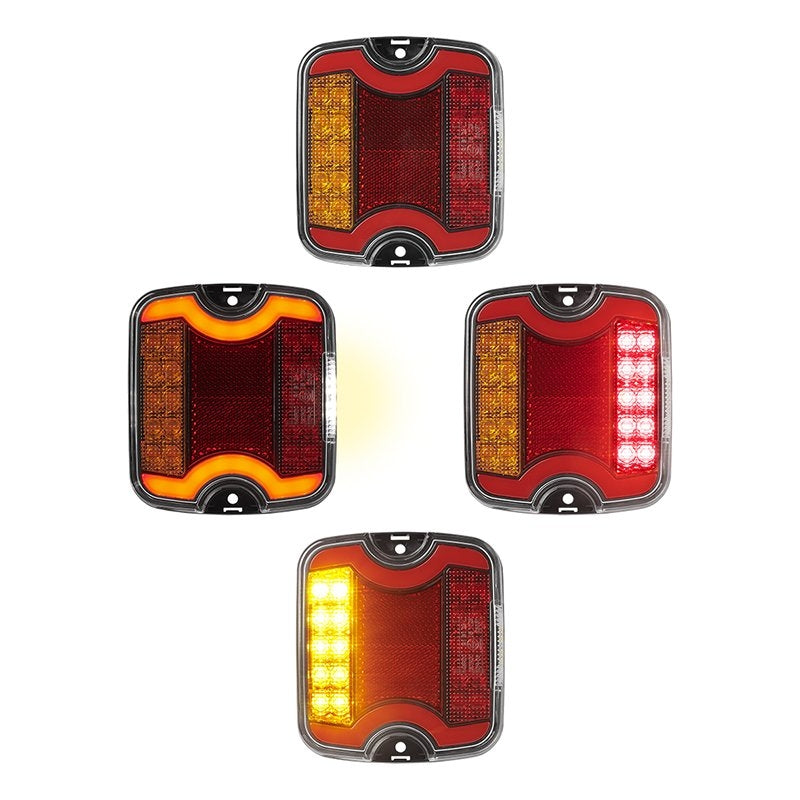 Baklykta 4 funktion 105 x 95 mm LED + GLOW vänster
