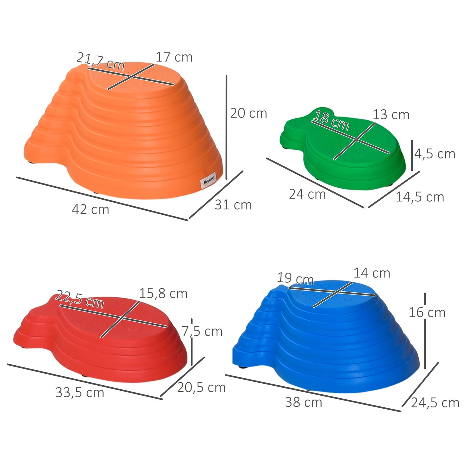 Balance Stepping Stones, paket med 11 – inomhus/utomhusbruk