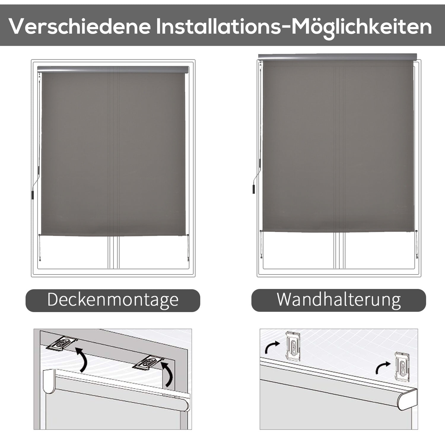 Balkong Markis Wind & Privacy Screen, Grå, 160x250cm
