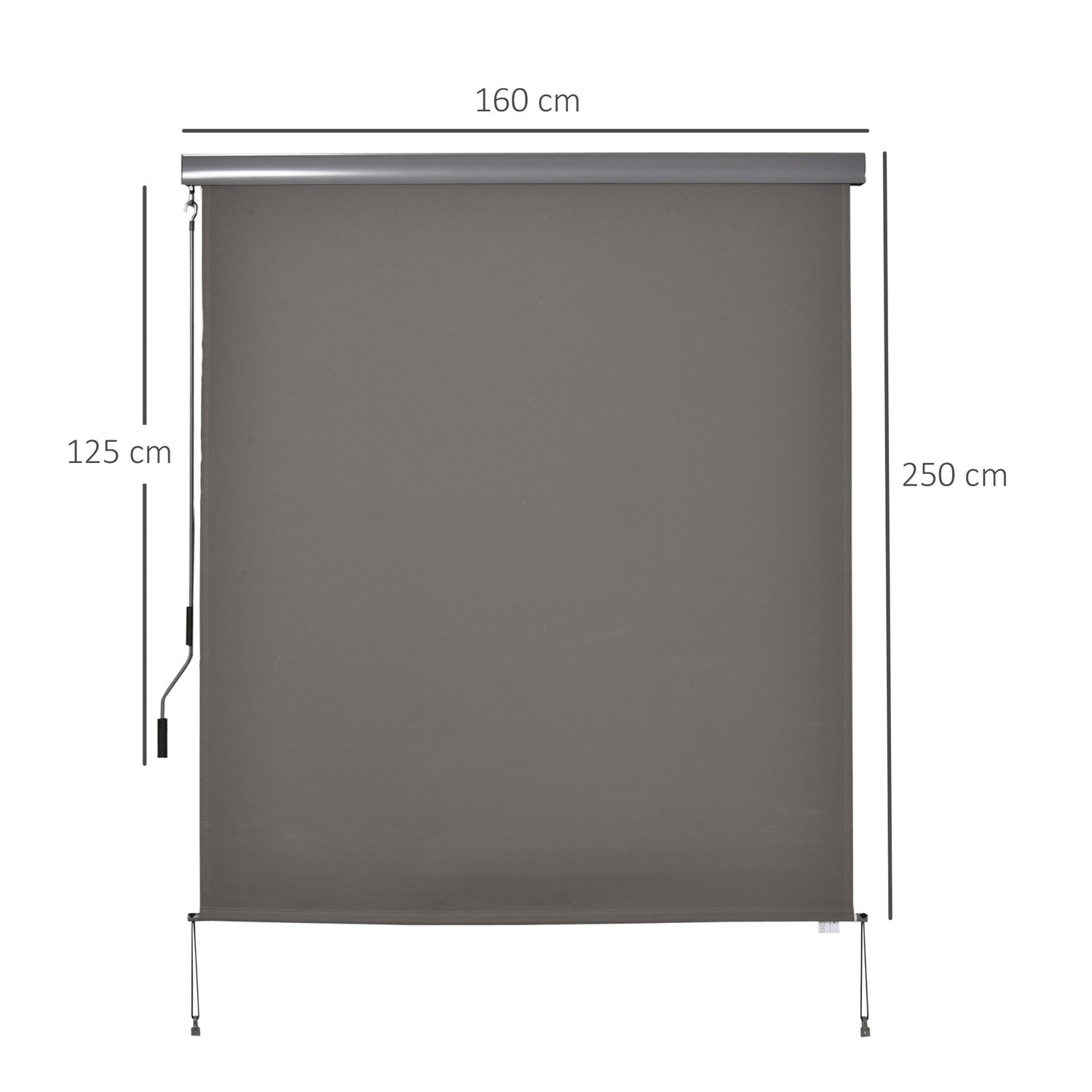 Balkong Markis Wind & Privacy Screen, Grå, 160x250cm