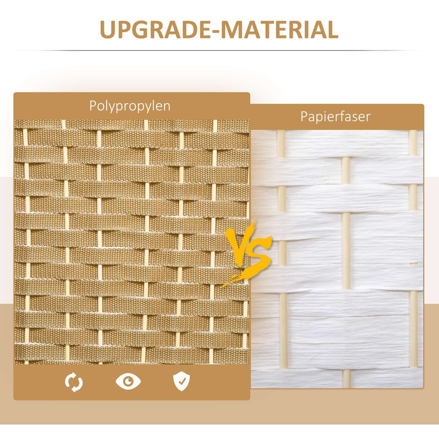 Bambu rumsavdelare 6-panel, naturlig, vikbar sekretessskärm