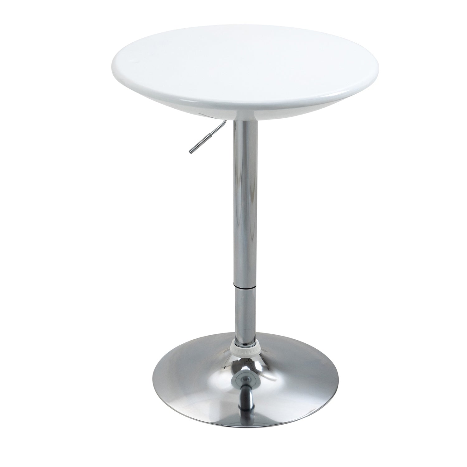 Barbord, Justerbar Höjd, Vitmetall, Ø61 X 76-97 Cm