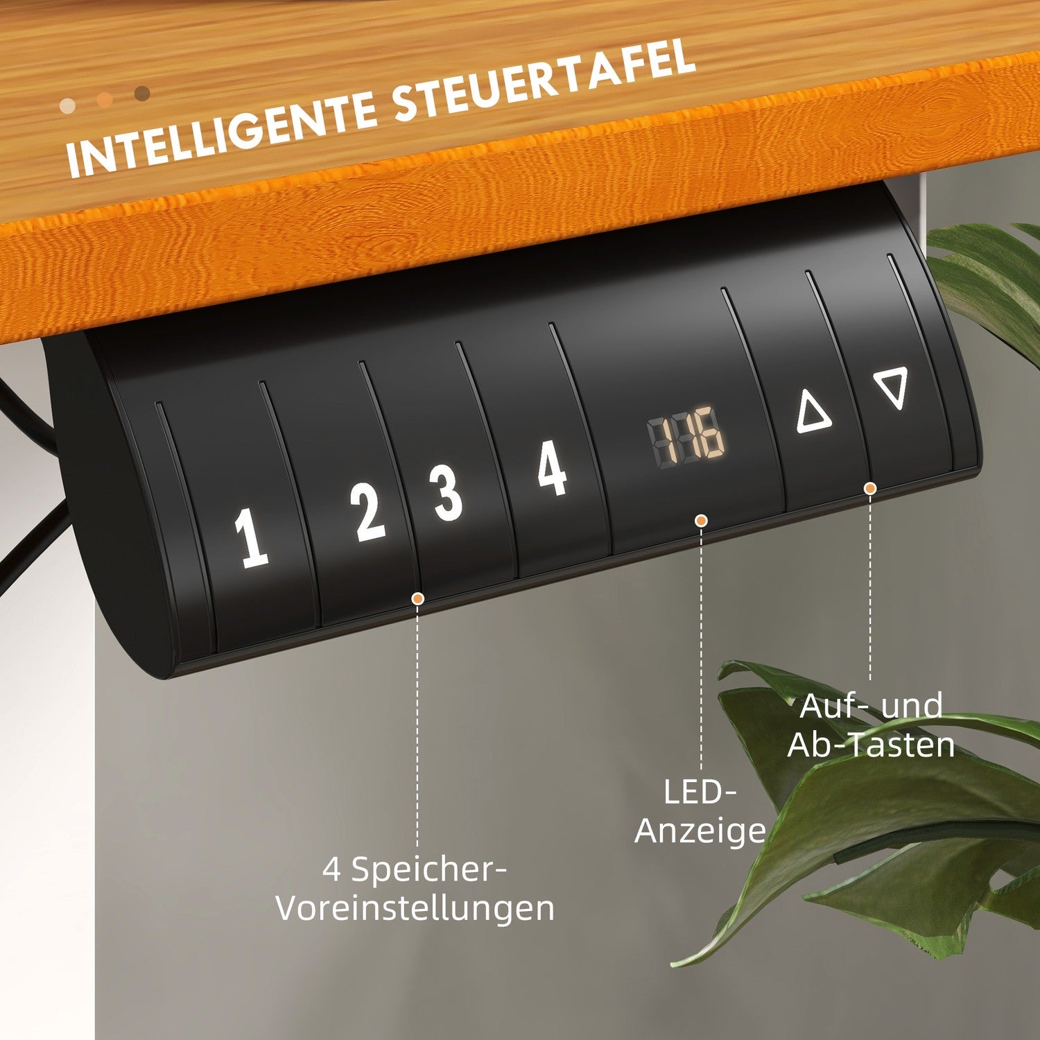 Elektriskt höjdjusterbart stångbord, 120x60cm, Anti-kollision