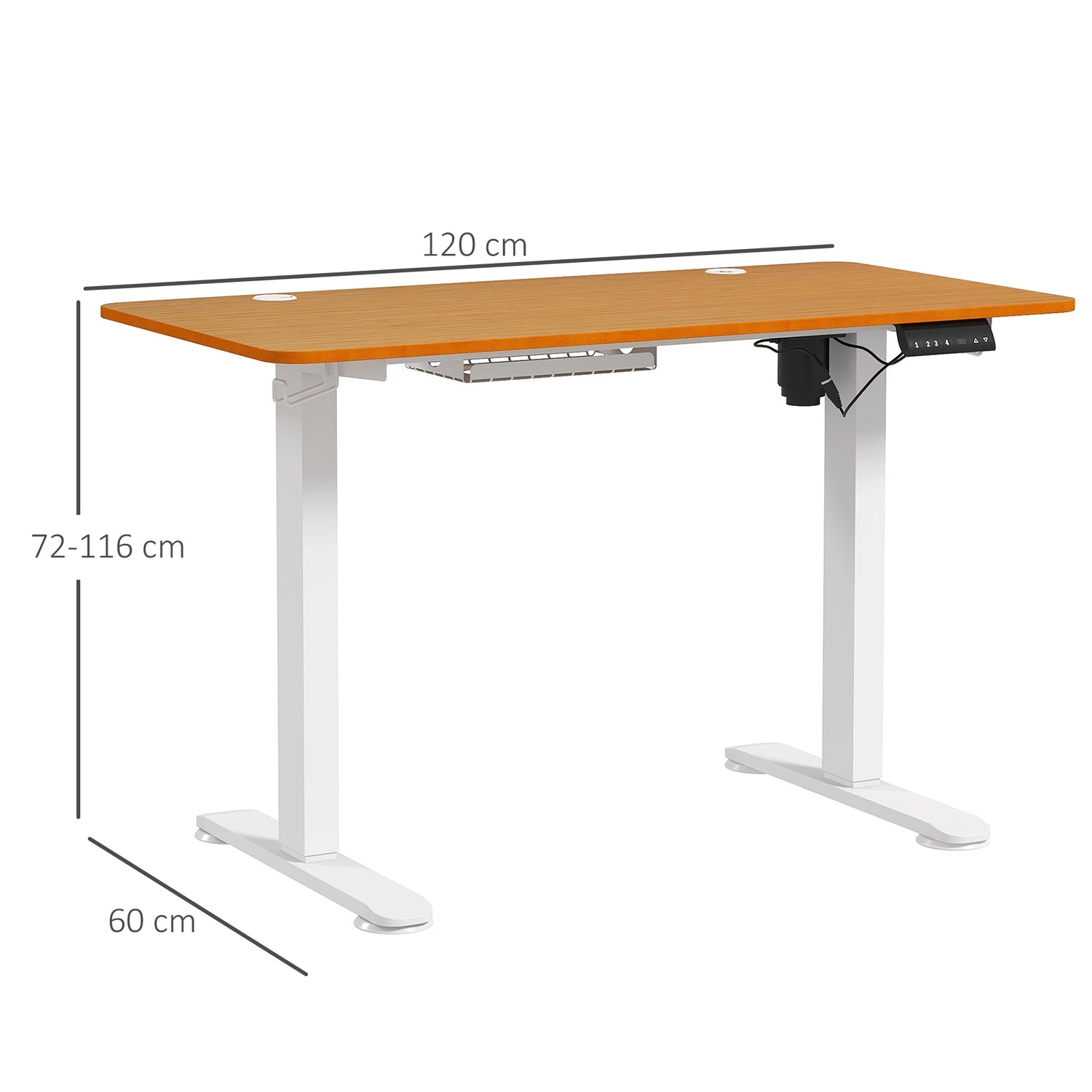 Elektriskt höjdjusterbart stångbord, 120x60cm, Anti-kollision