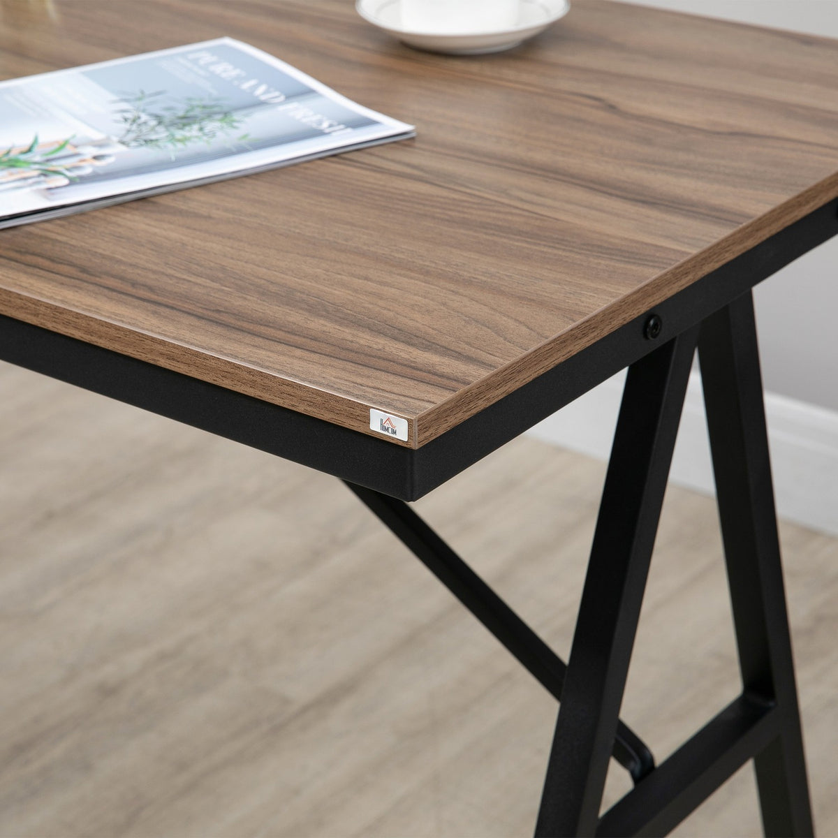 Barbordsett, 5-delt, metall, 120x60x91 cm, lysebrun