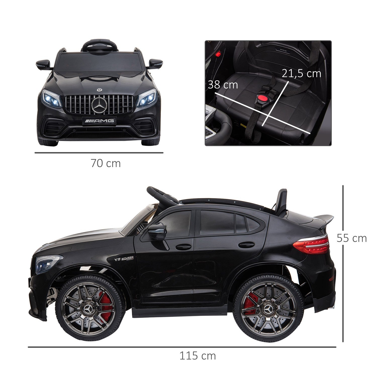 Elektrisk Mercedes-Benz GLA45 åkbil med fjärrkontroll