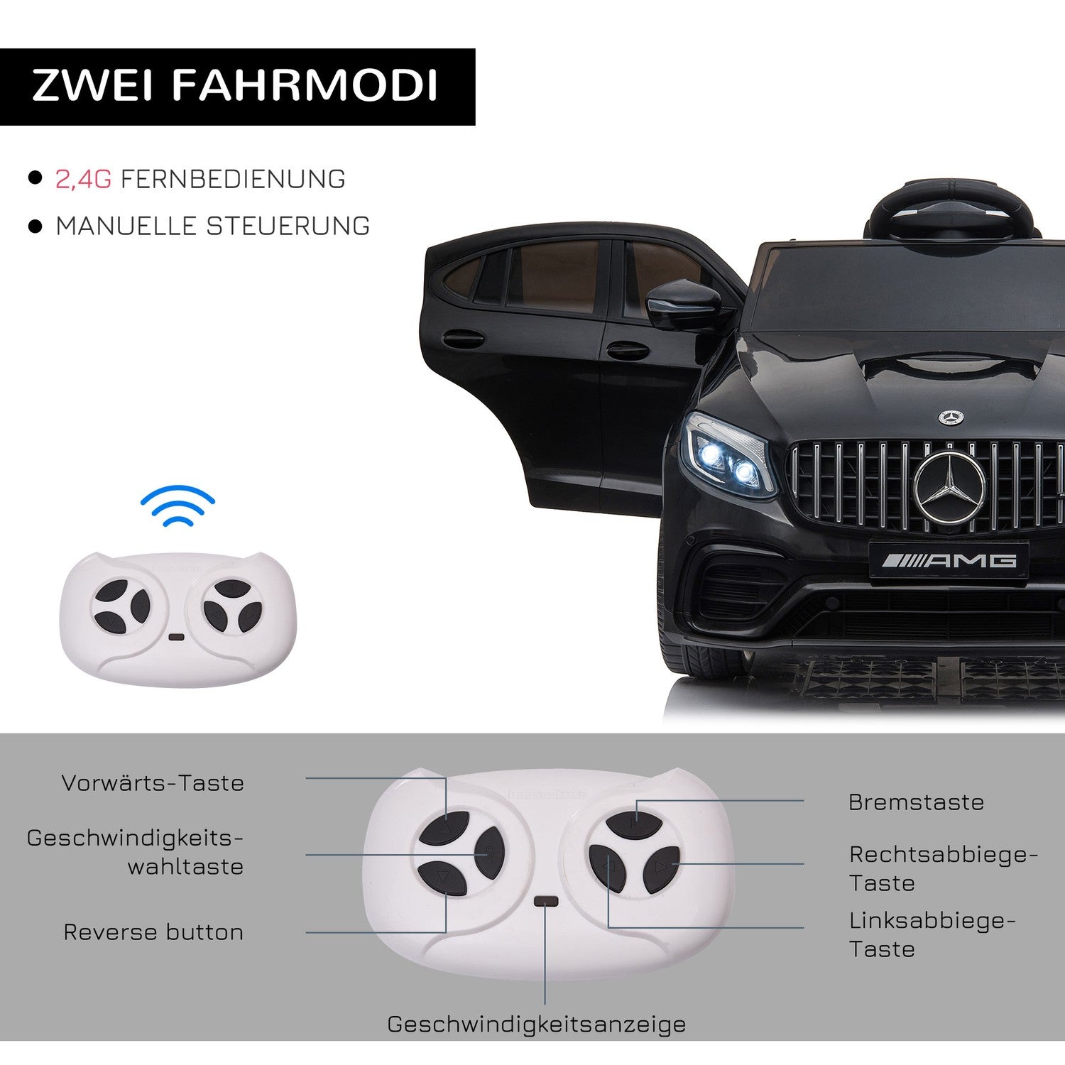 Elektrisk Mercedes-Benz GLA45 åkbil med fjärrkontroll