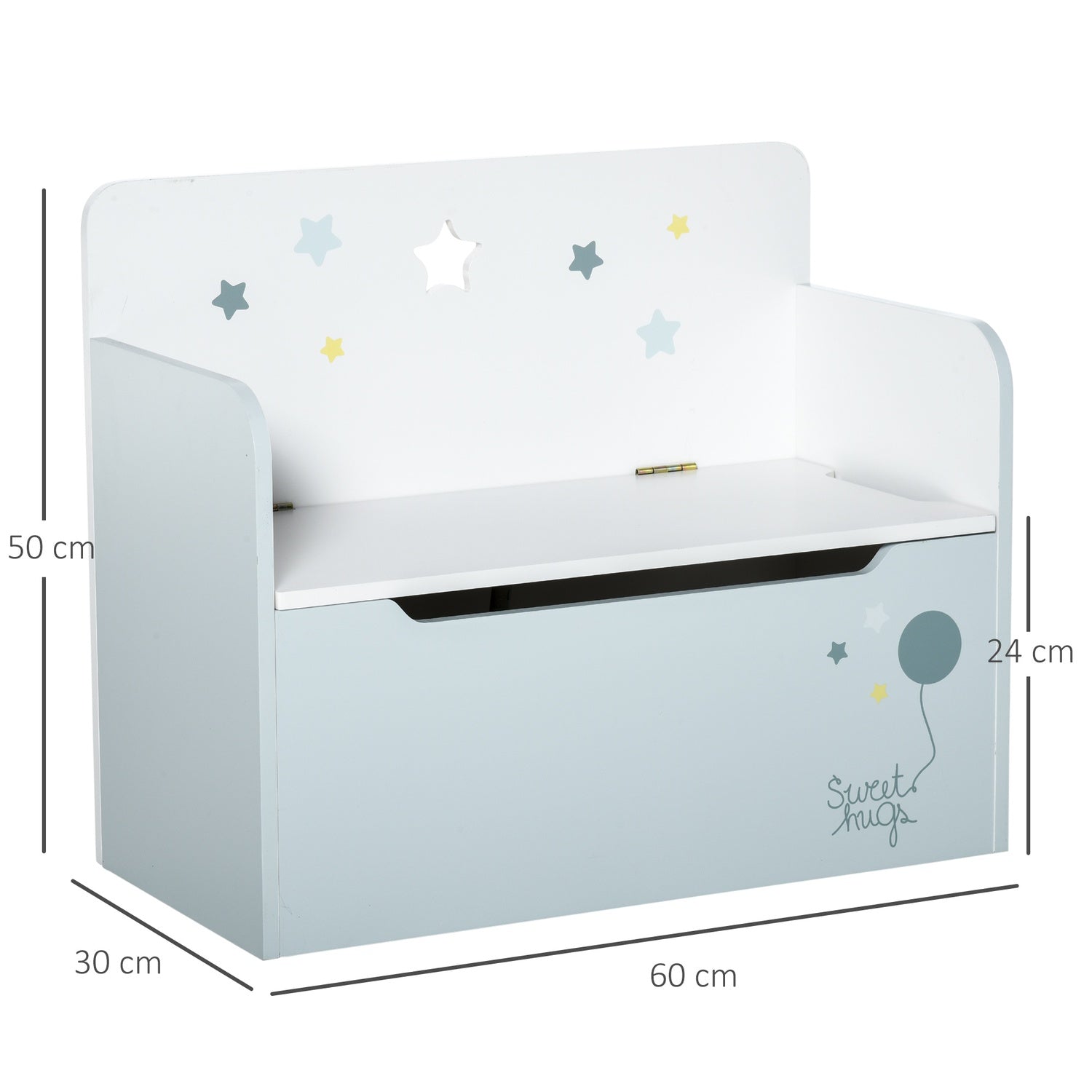 Barnförvaringsbänk – Toy Box Kista, Ljusblå, 3-6 år