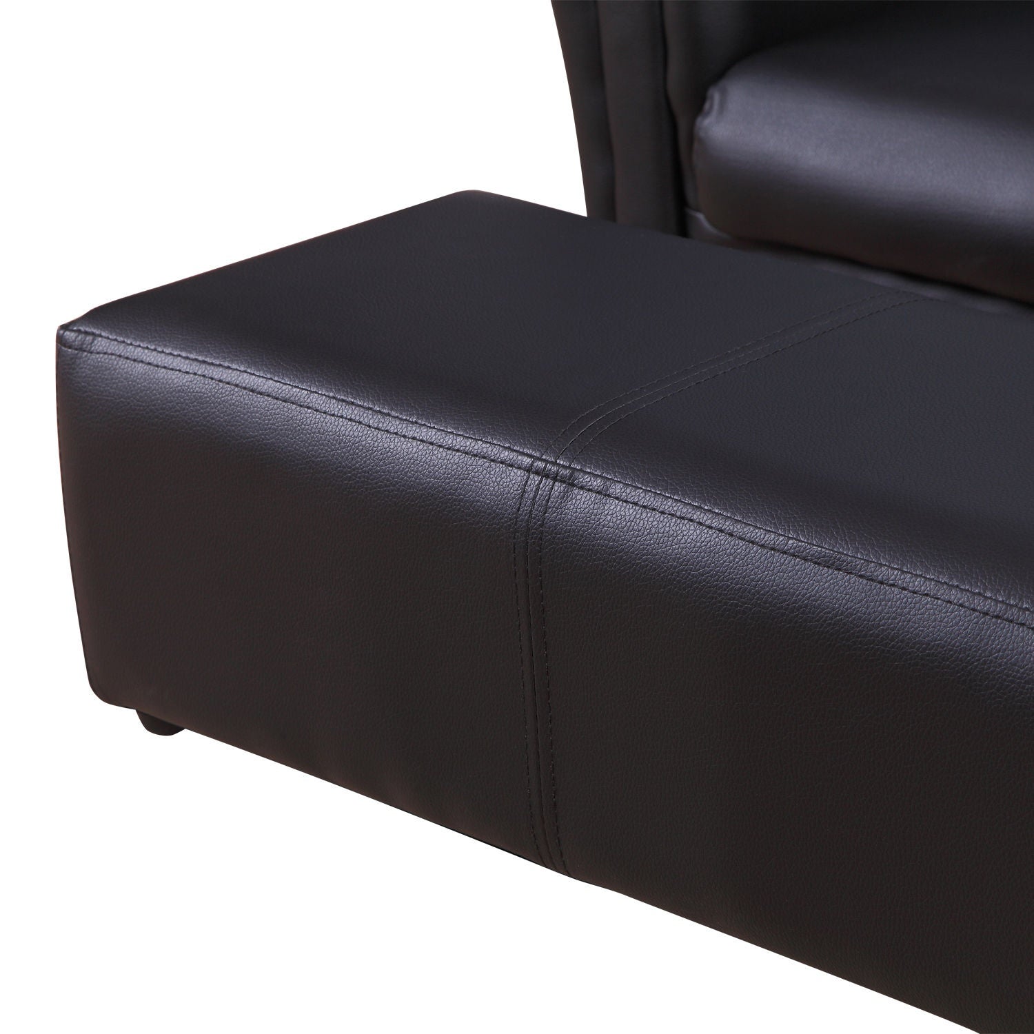 Barns svart fåtölj & fotpall Set – Bekväm 83cm