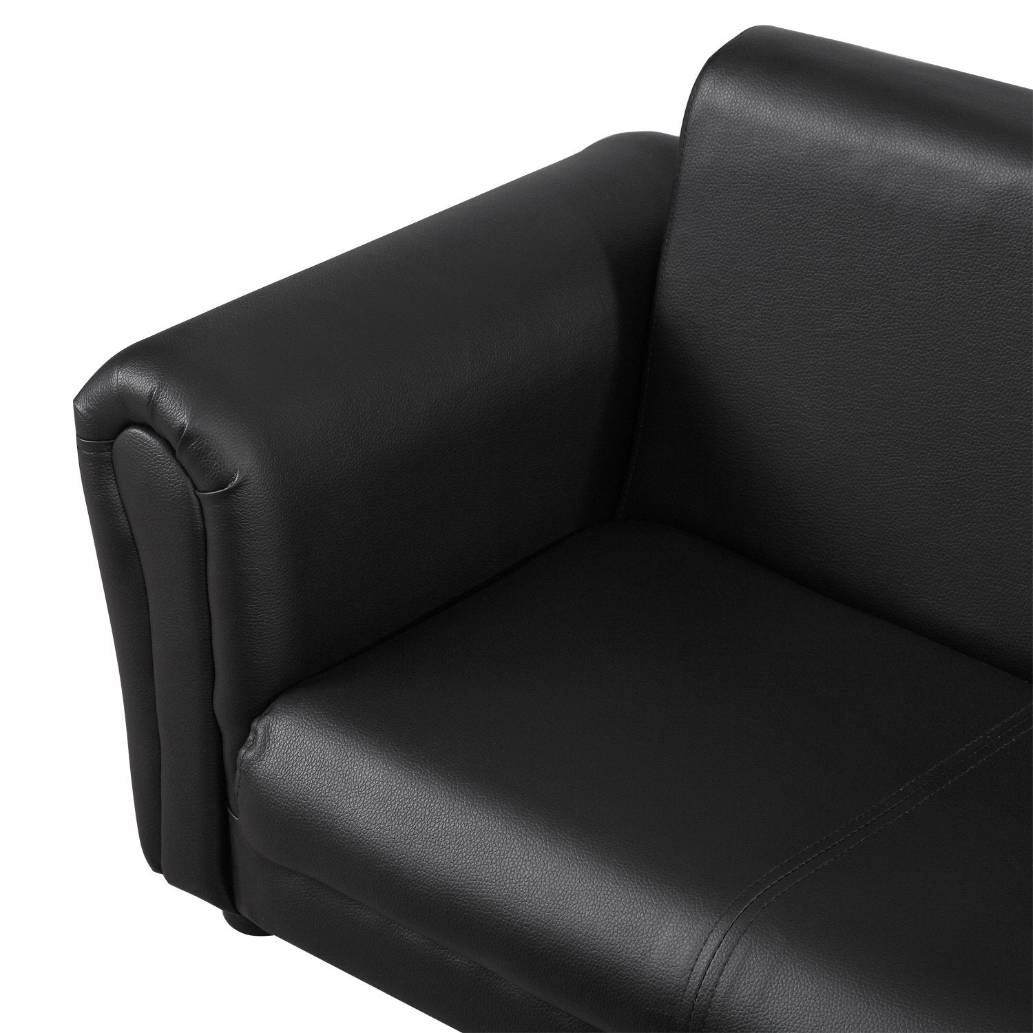 Barns svart fåtölj & fotpall Set – Bekväm 83cm