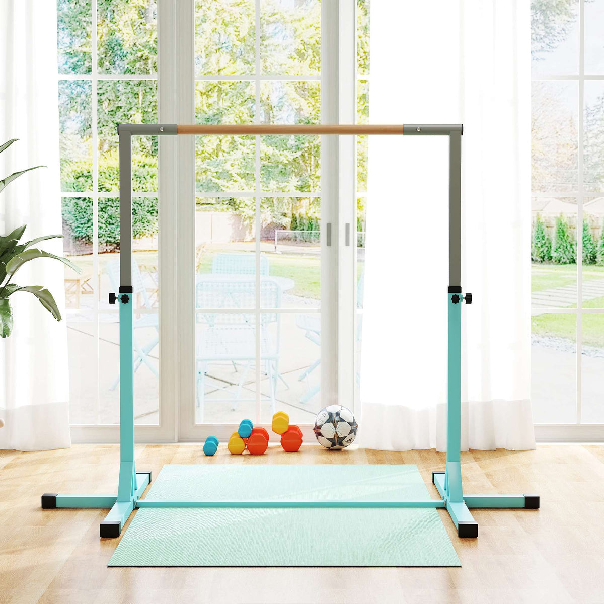 Gymnastikstång för barn, justerbar i 13 nivåer, 75 kg