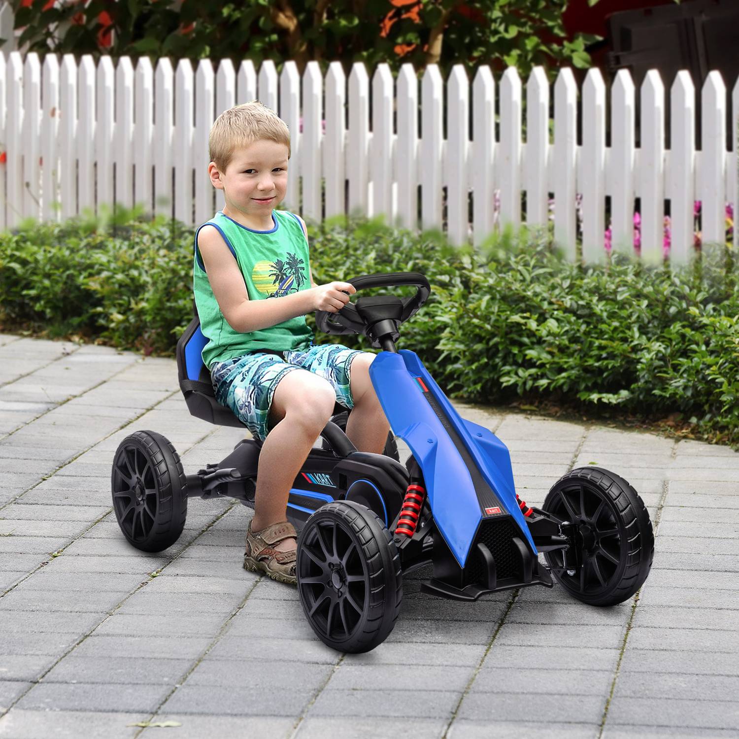 Barnpedal gokart med justerbart säte och handbroms