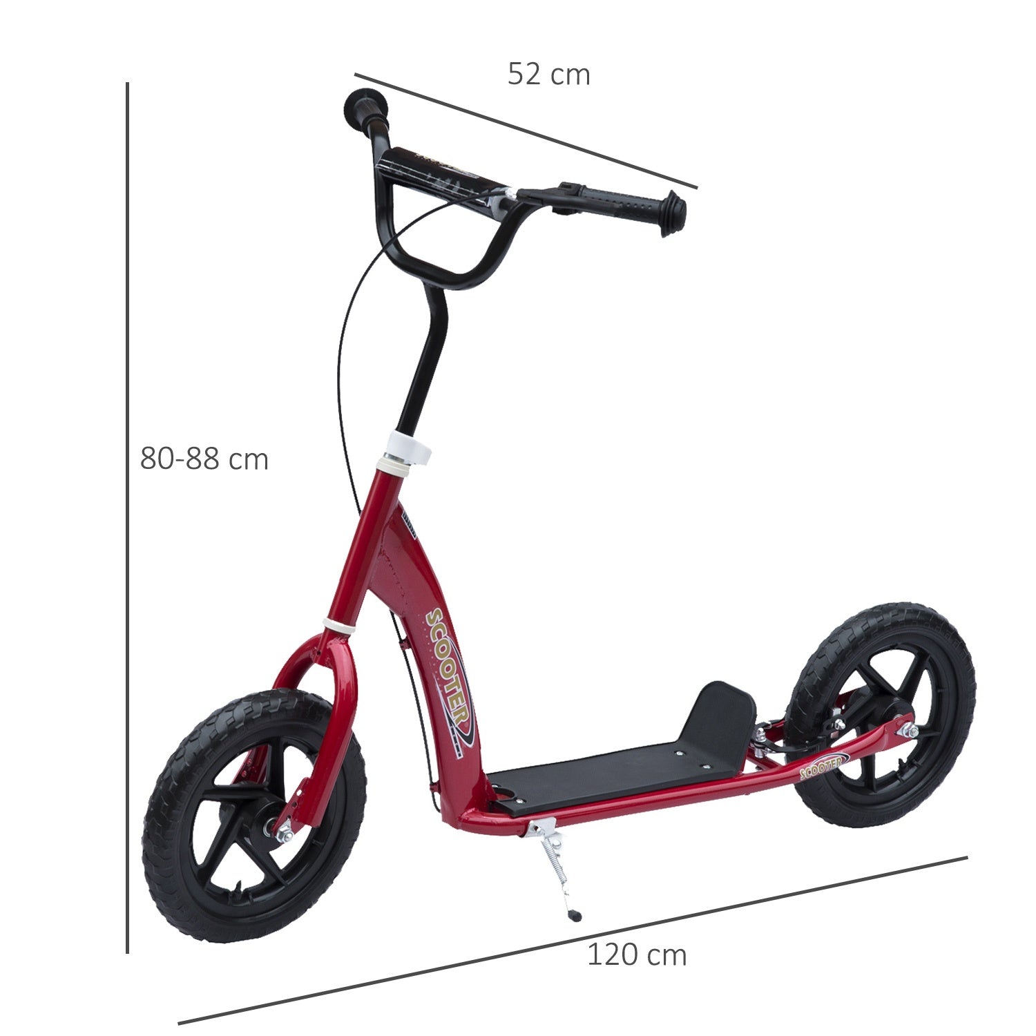 Barns 12"" Red City Scooter, justerbar höjd, bakbroms
