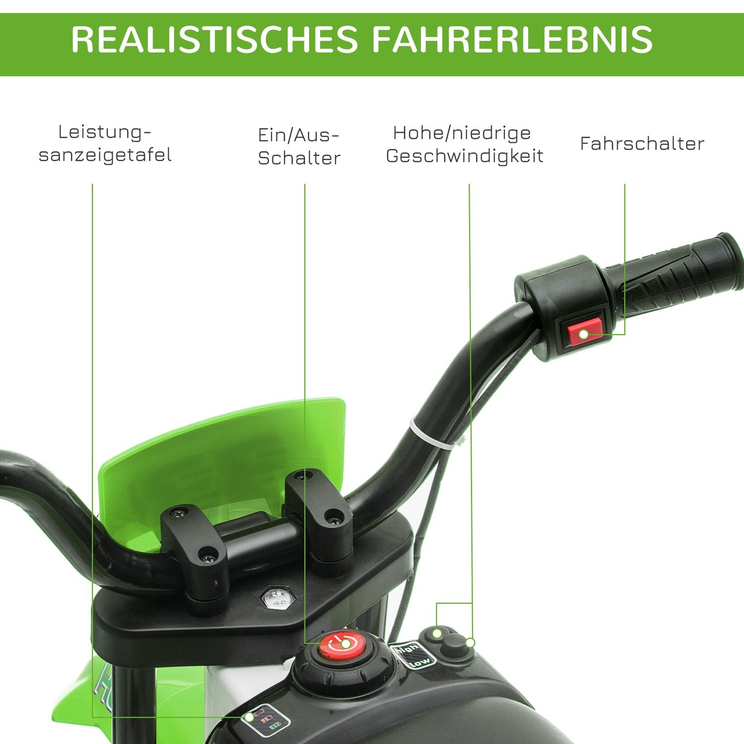 Barns 12V elmotorcykel med träningshjul