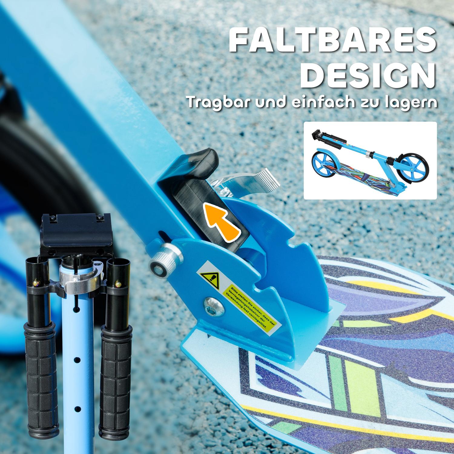 Barns hopfällbar sparksparkcykel, justerbar, 6-12 år