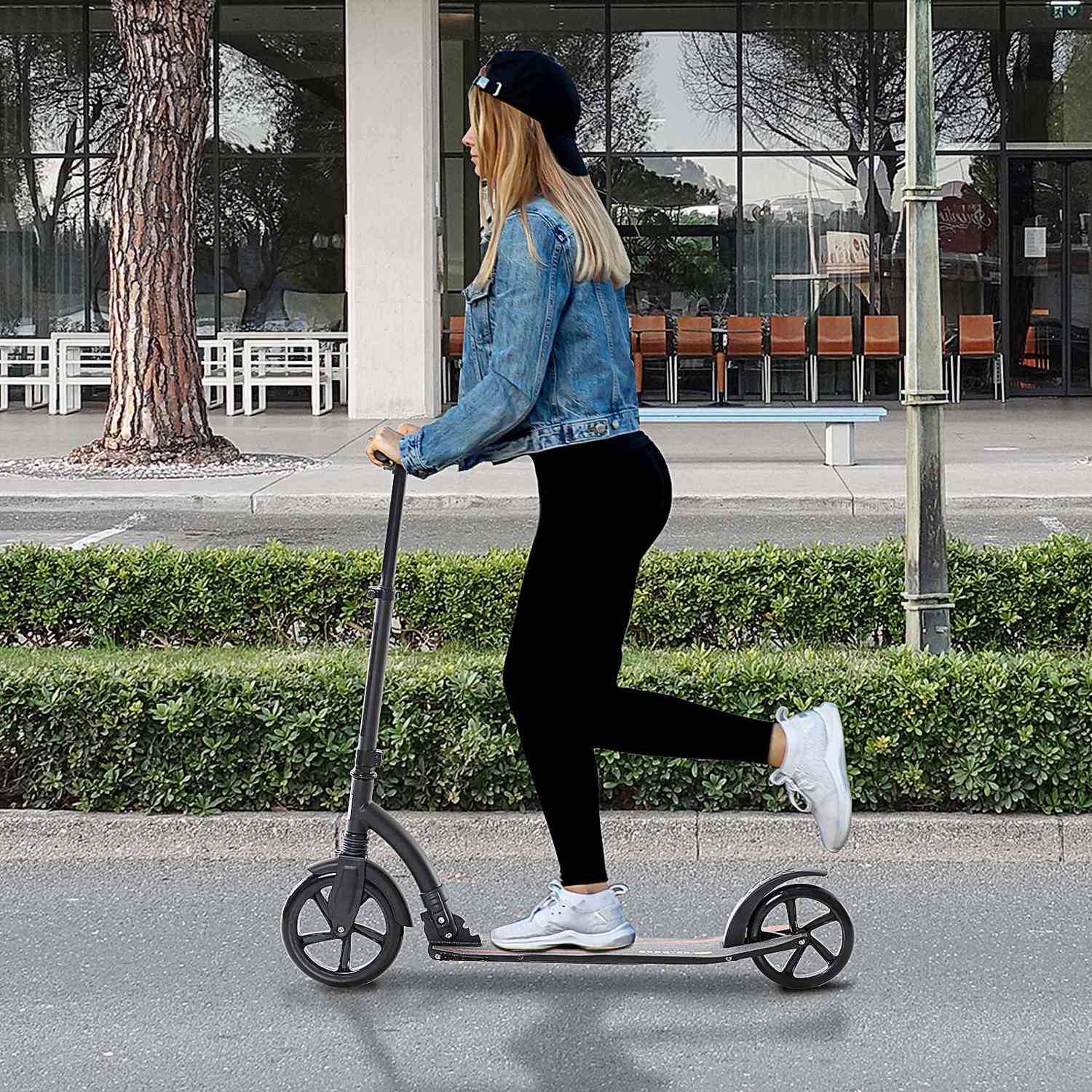 Kick-skoter för tonåringar, hopfällbar och höjdjusterbar, aluminium