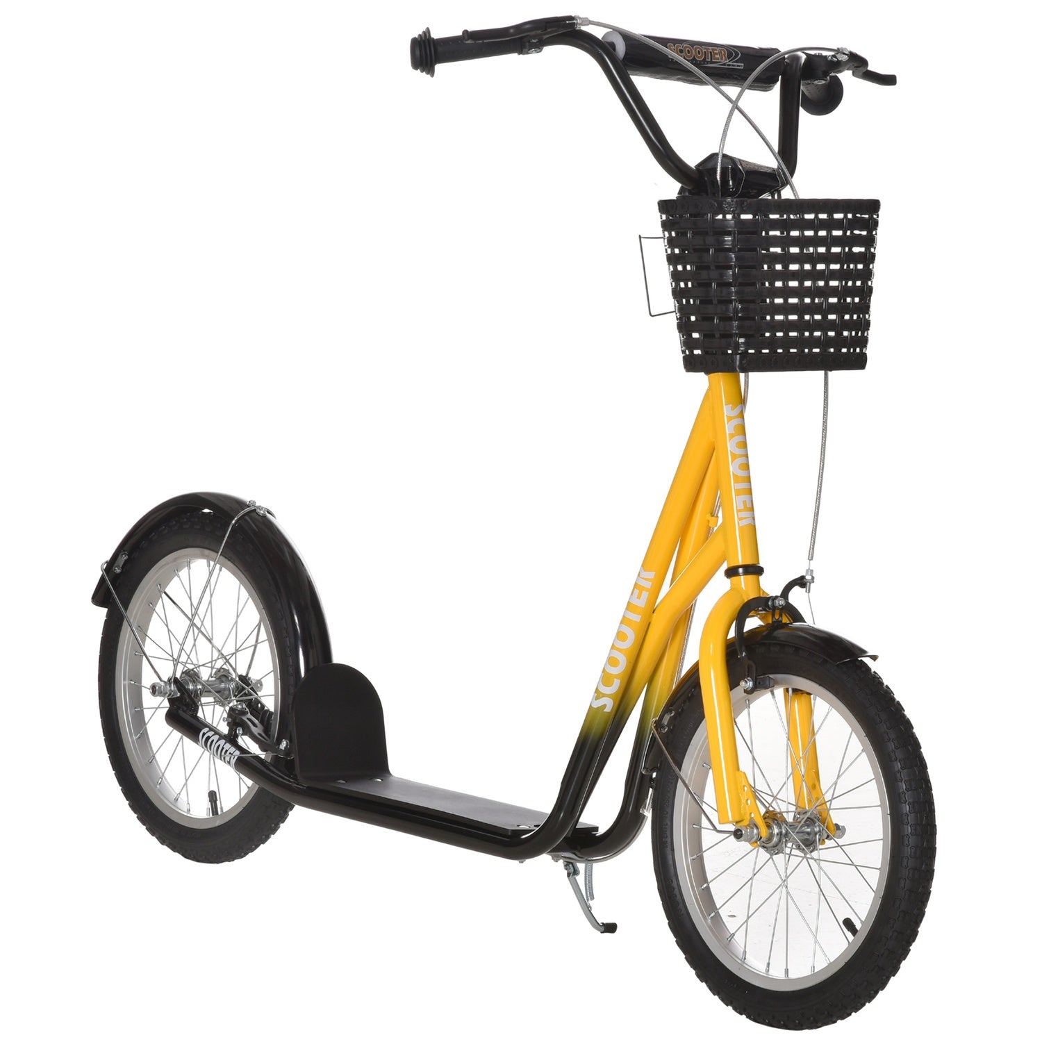 Barns höjdjusterbar sparkcykel, 2 bromsar, stora hjul