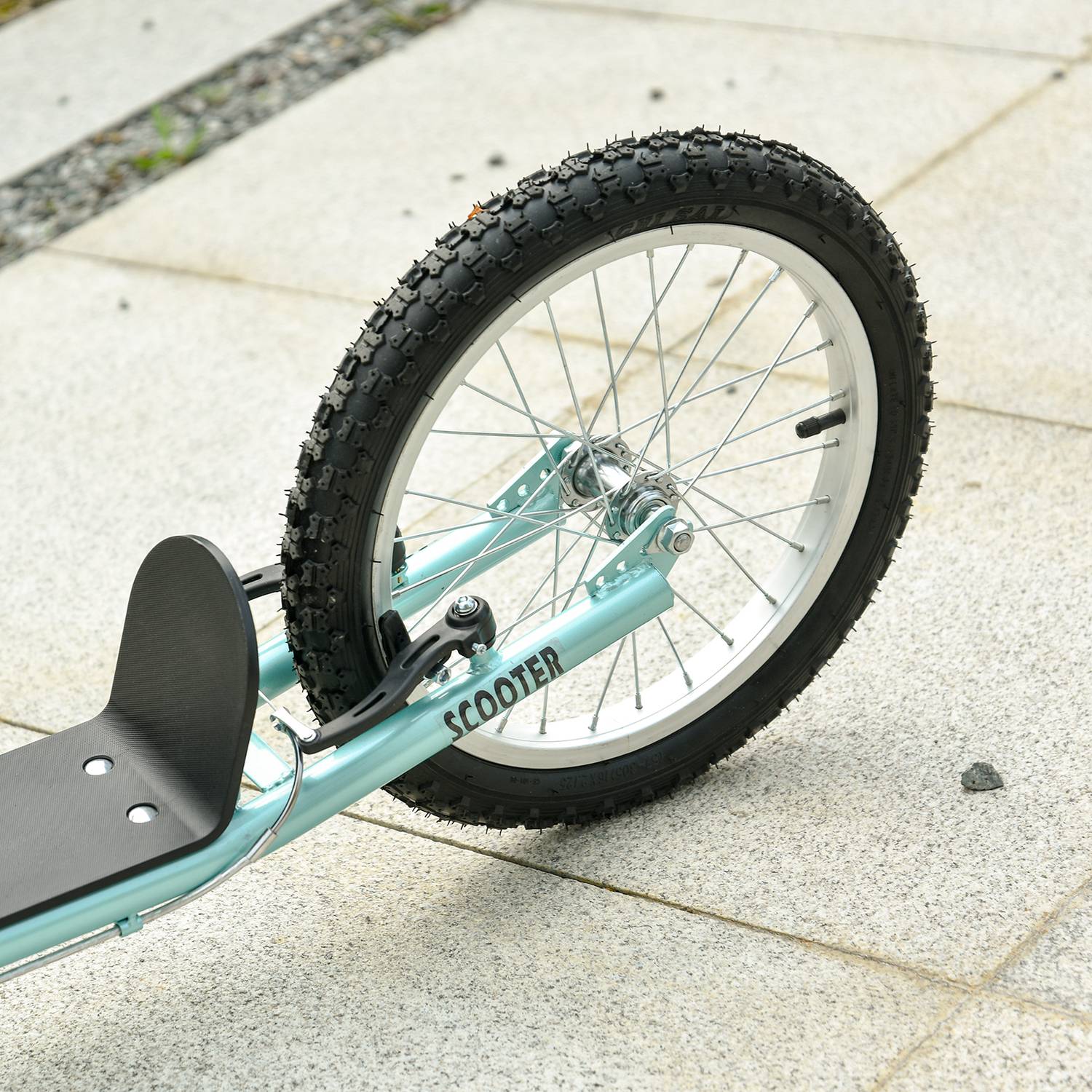 Uppfällbar sparksparkcykel för barn, handbroms, 16"" luftdäck