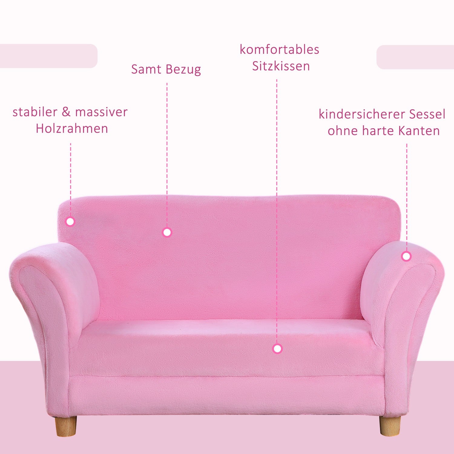 Jordgubbsfåtölj & soffa för barn – Mjuk, mysig design