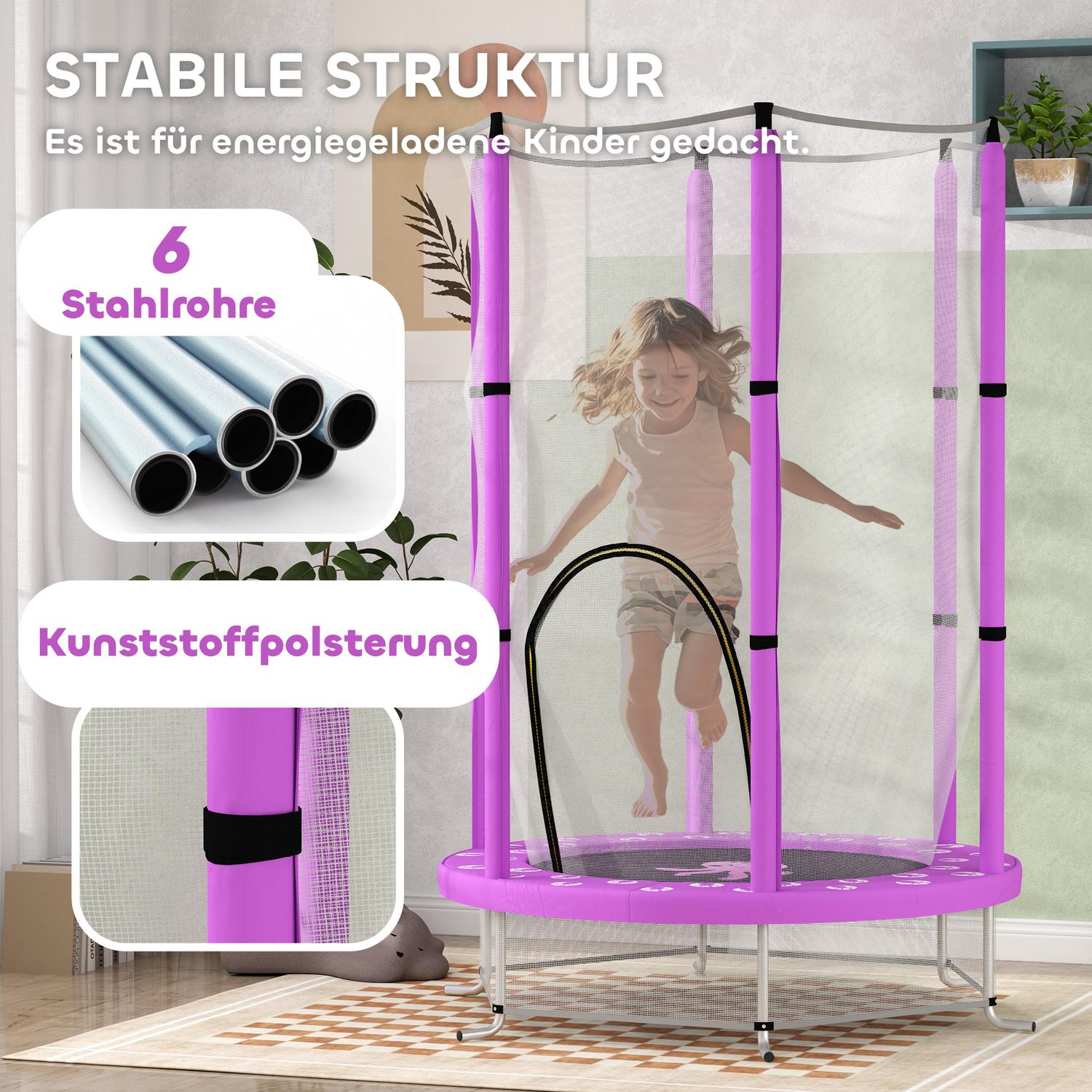 Barntrampolin med skyddsnät, Ø140 cm
