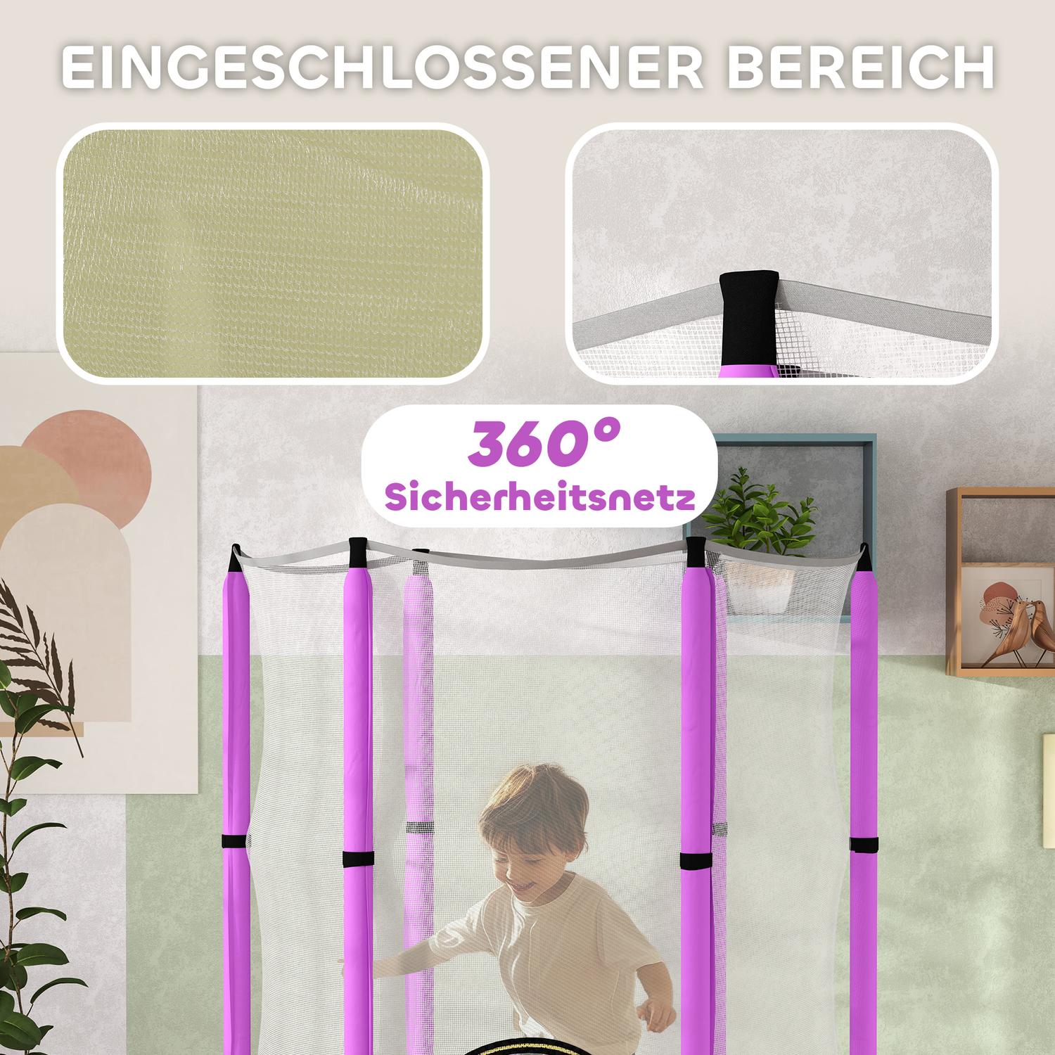 Barntrampolin med skyddsnät, Ø140 cm