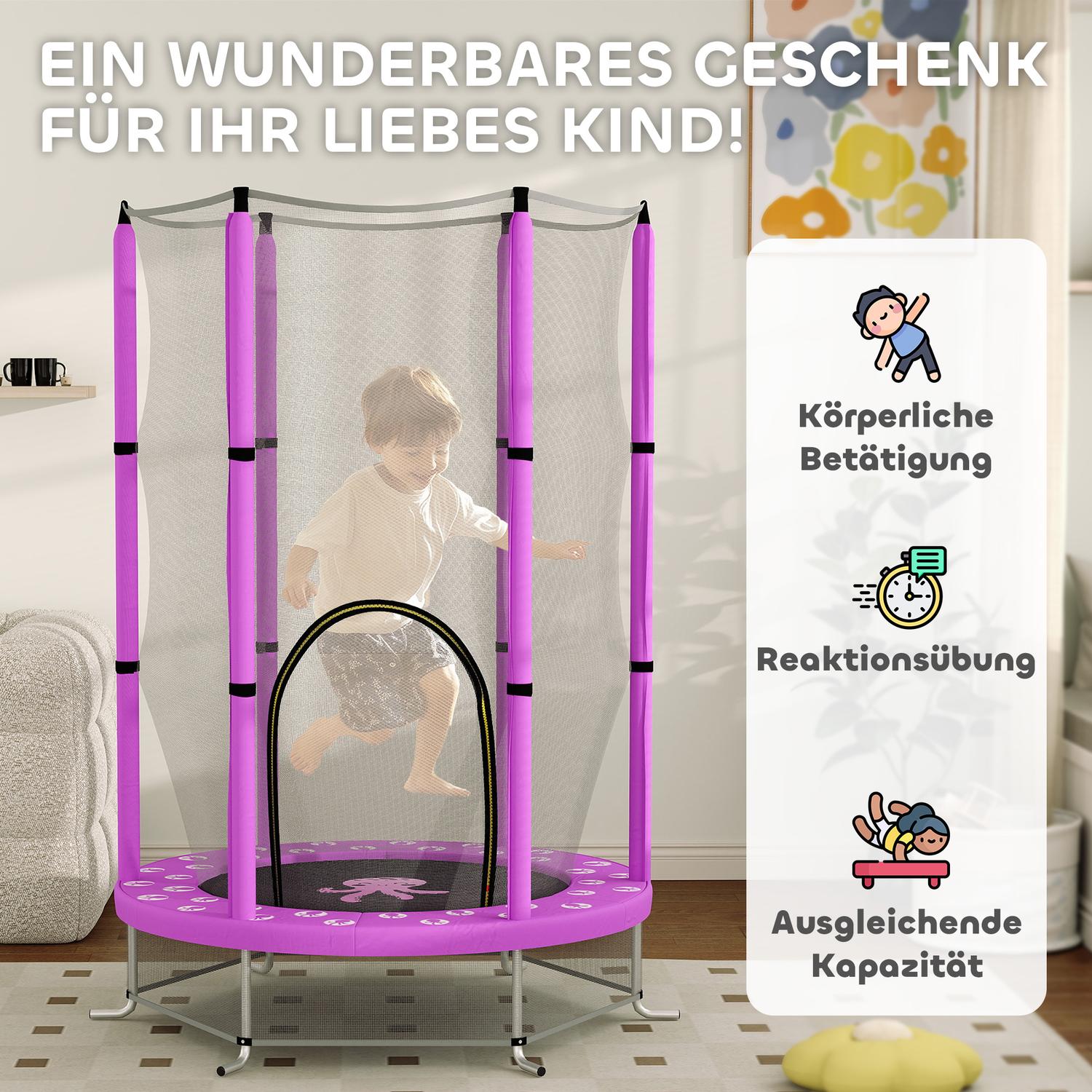 Barntrampolin med skyddsnät, Ø140 cm