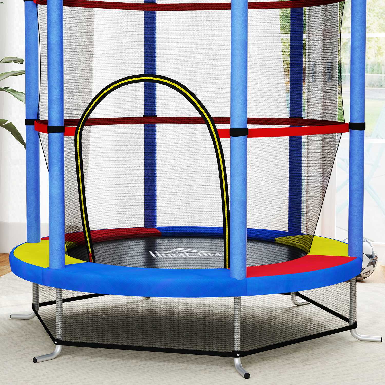 Barnstudsmatta med skyddsnät – inomhus/utomhus, Ø140 cm