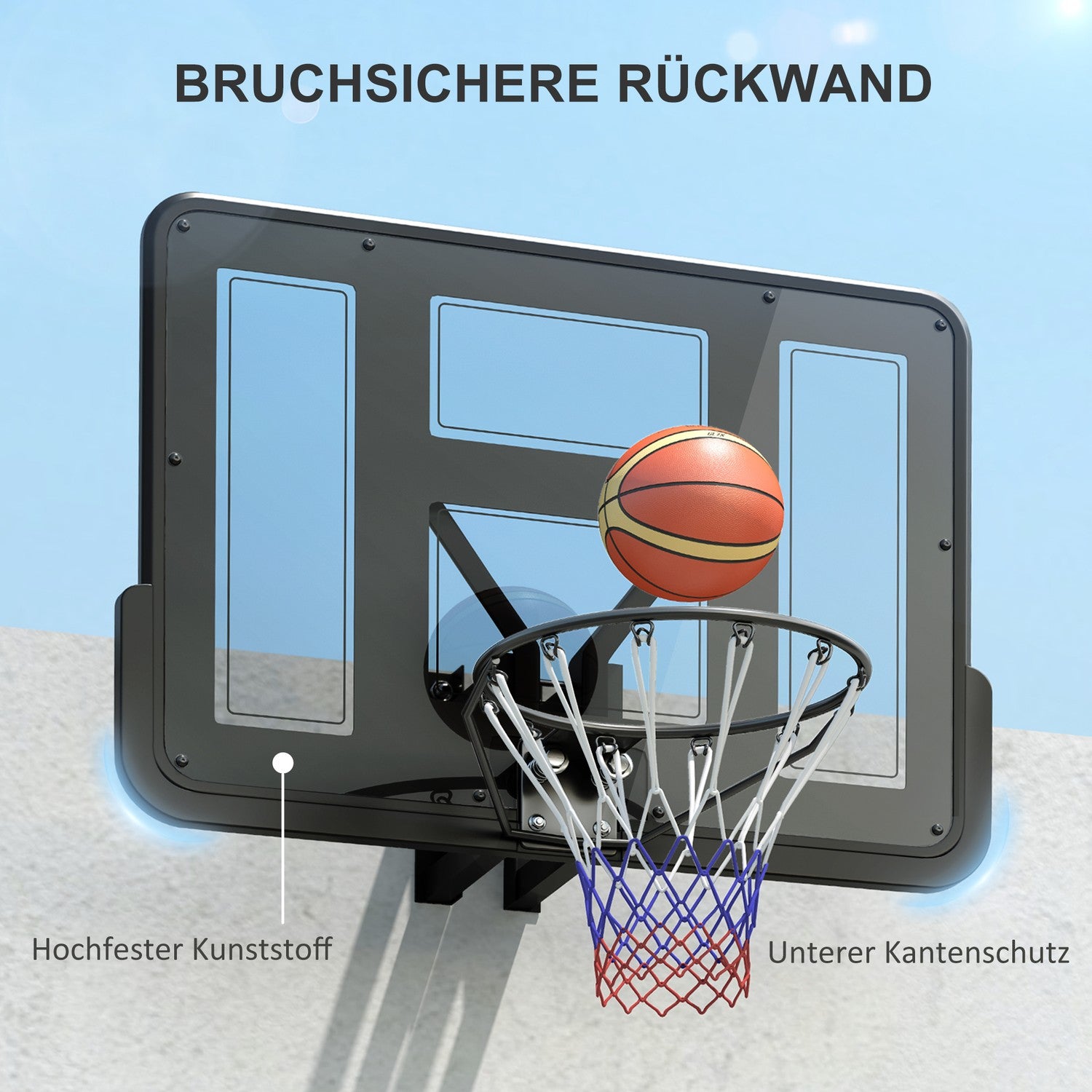 Basketbåge inomhus och utomhus – Ø45 cm fälg, väggmonterbar