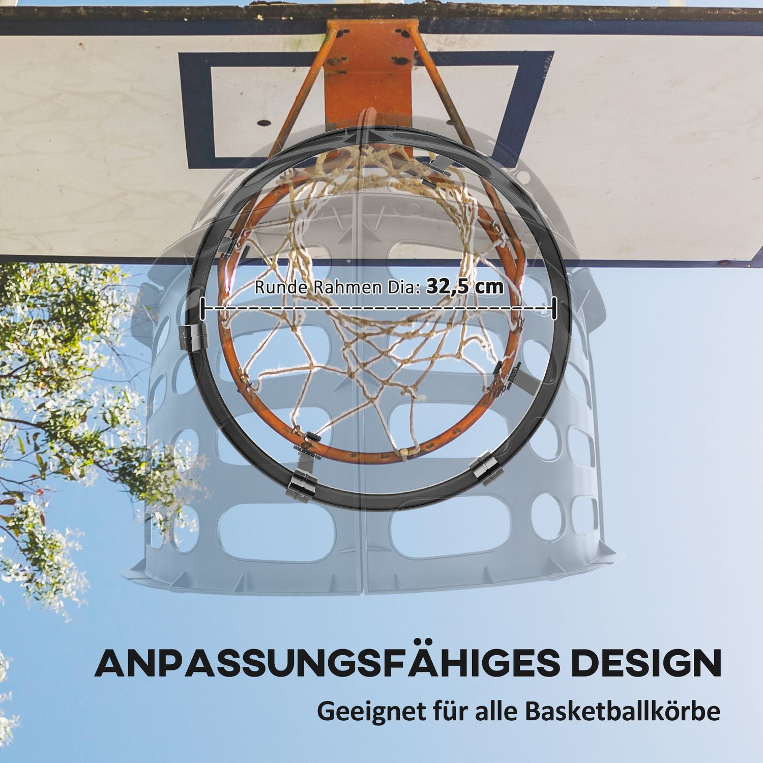 Basketrebound-system, 360° roterande retur, inomhus/utomhus