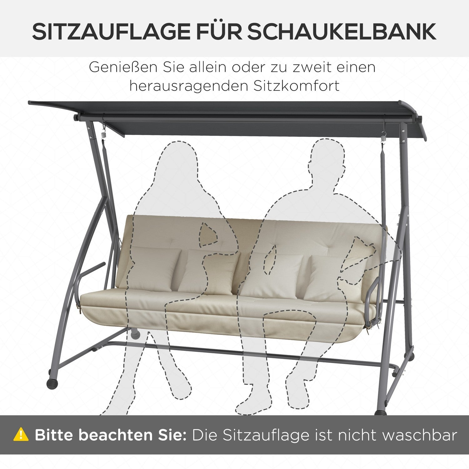 Beige Garden Swing Kuddset – Passar 170 cm, inkl. Baksida & sidor