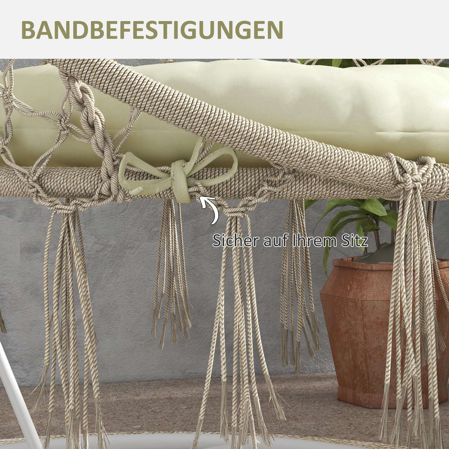 Beige Polyester Månstolsdyna – 10 Cm Vaddering