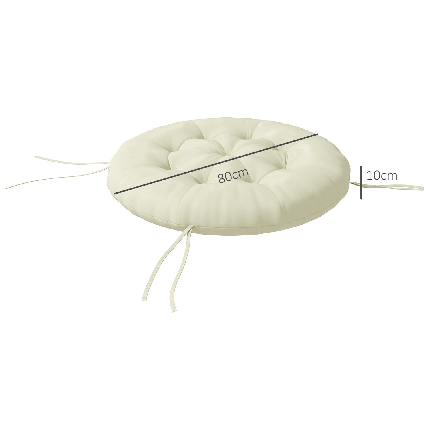 Beige Polyester Månstolsdyna – 10 Cm Vaddering