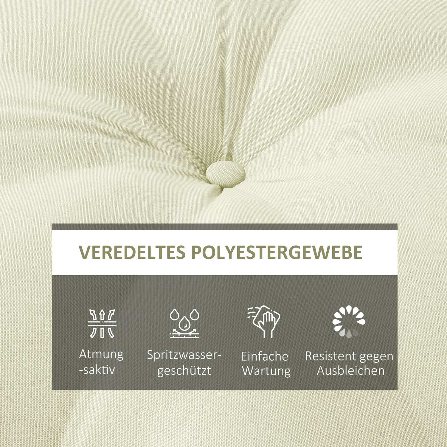 Beige Polyester Månstolsdyna – 10 Cm Vaddering
