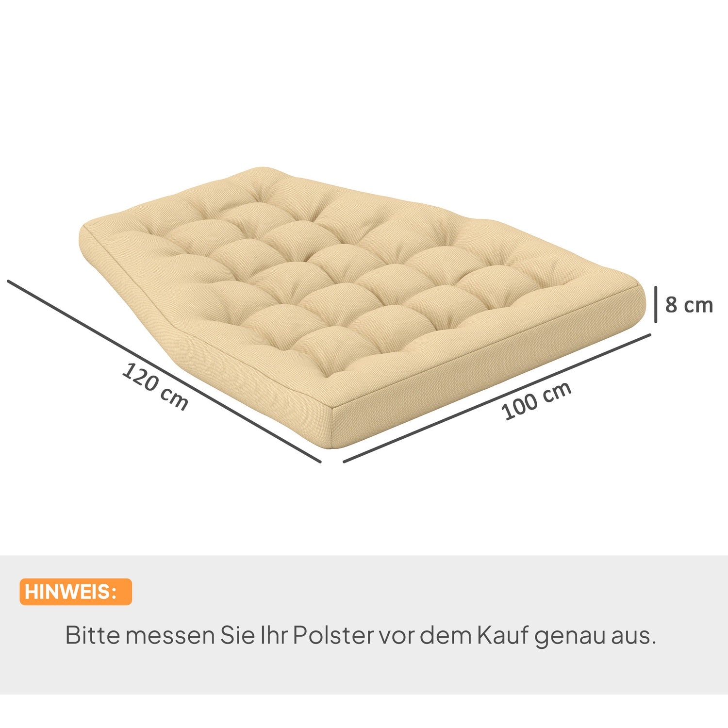 Beige vattenavvisande stol Sittdyna med ryggstöd