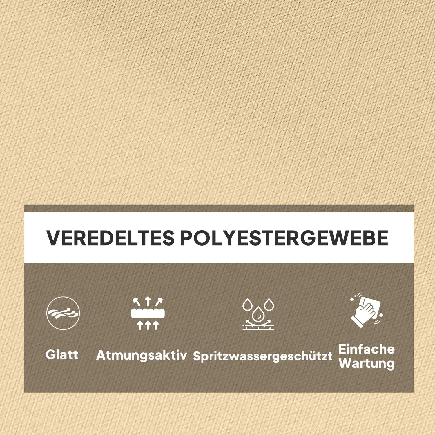 Beige vattenavvisande stol Sittdyna med ryggstöd
