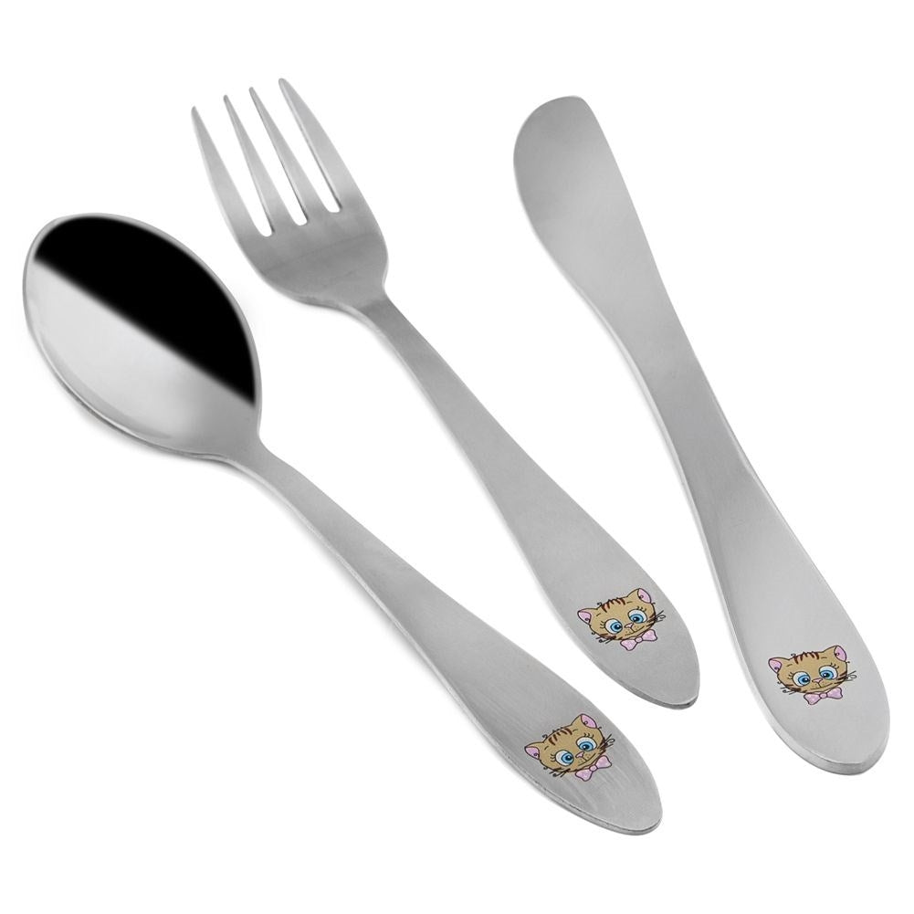 Bestickset för Barn med Charmigt Kattmotiv