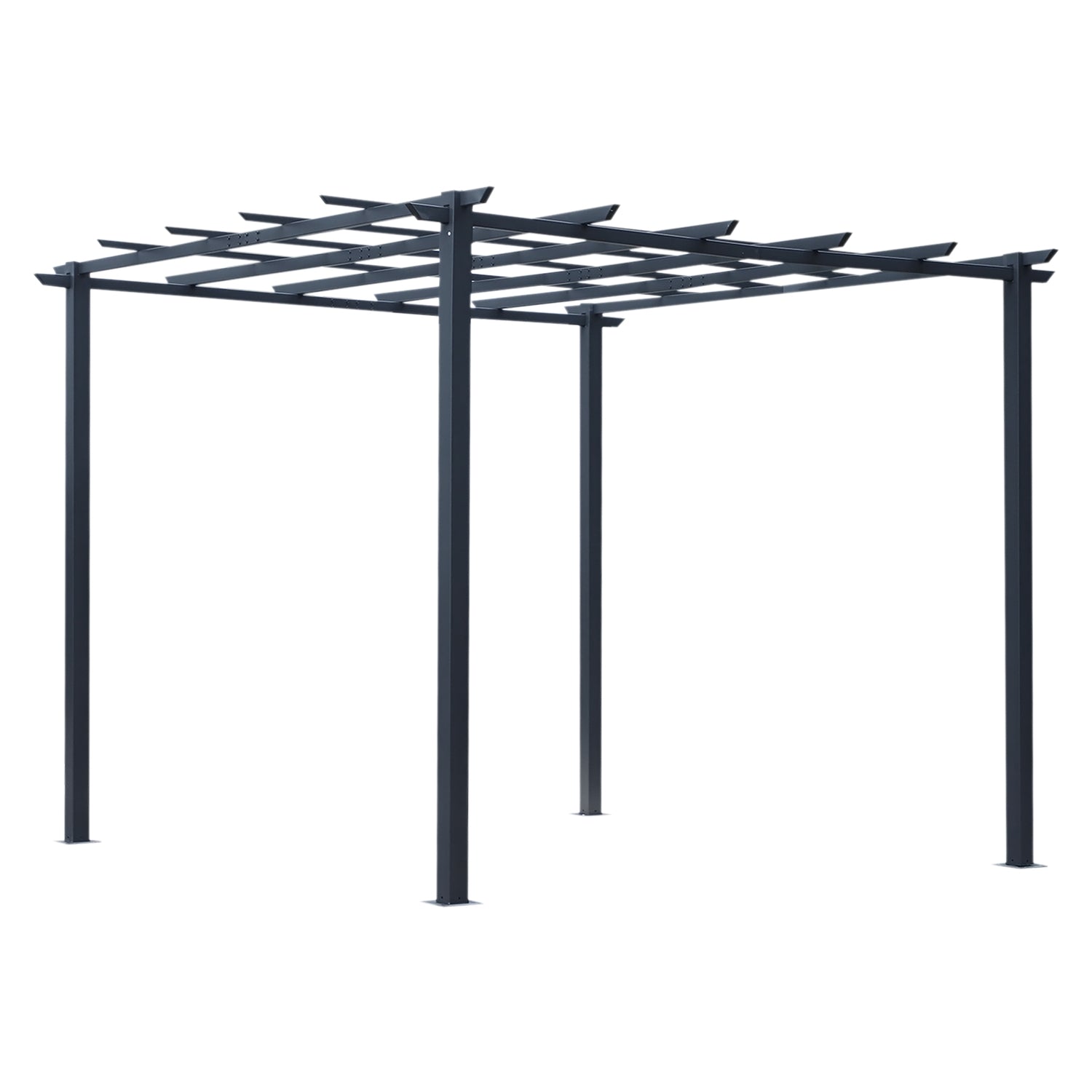 Black Metal Garden Arch Spaljé, väderbeständig, 2,97x2,95x2,3M
