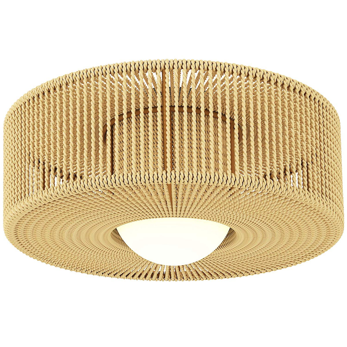 Boho-taklampe med skjerm av hampetau, G9 LED, 30 cm