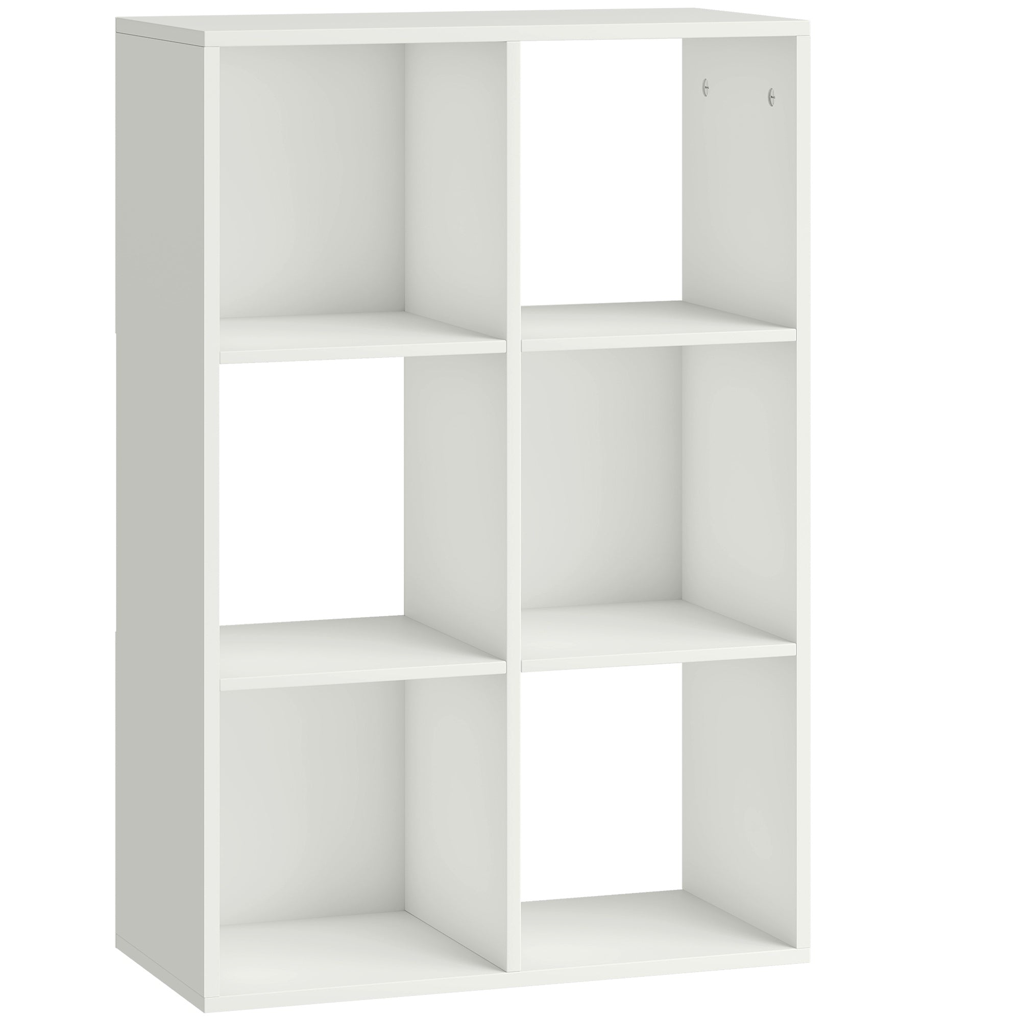 Bokhylla med 3 hyllor, vit, spånskiva, tippskydd