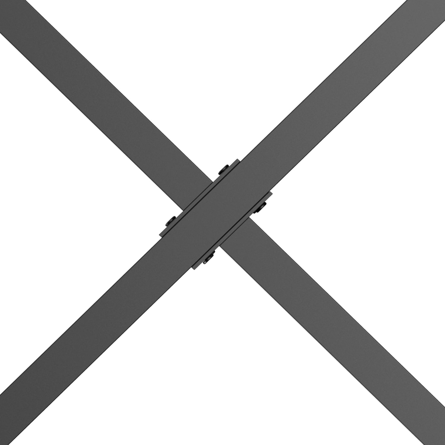 Black Steel X-Shape bordsben, set om 2, 72Cm