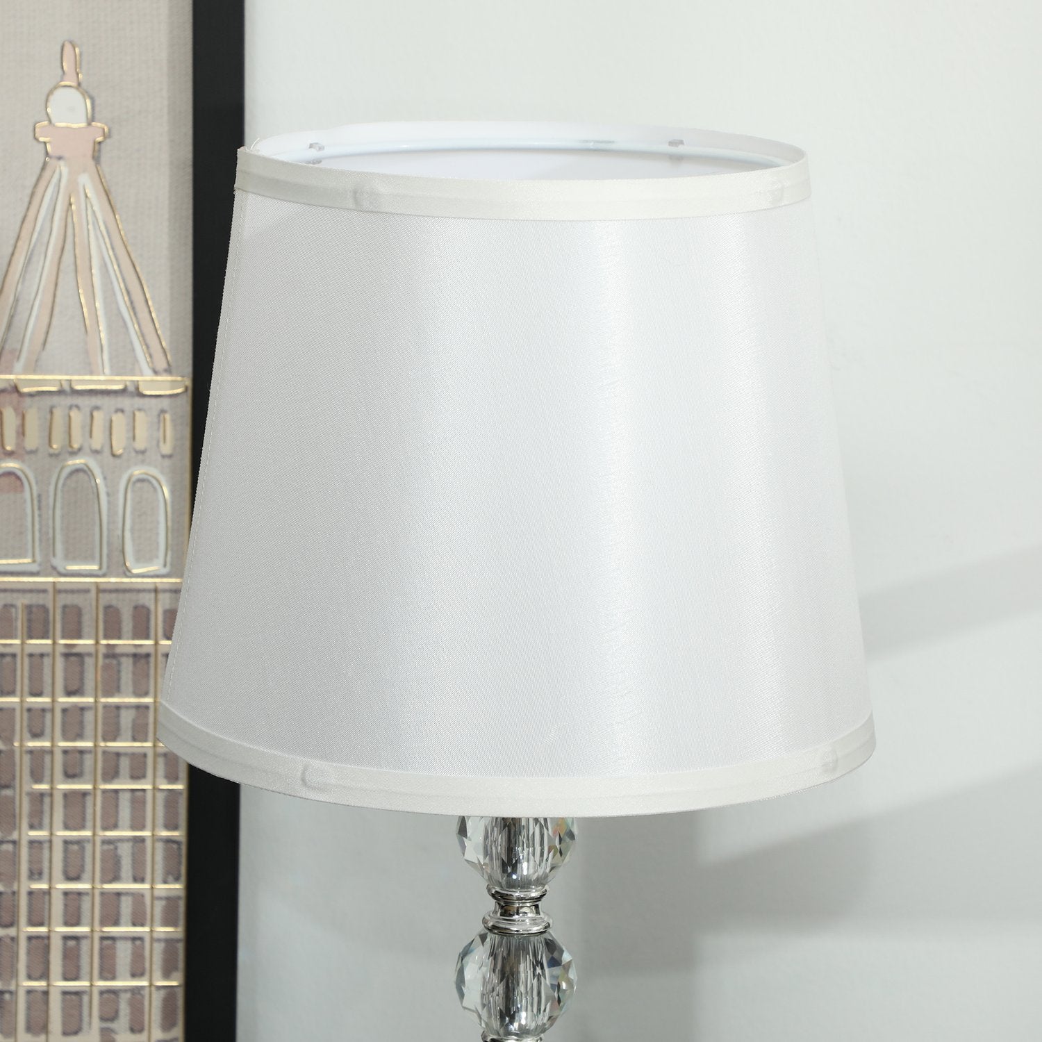 LED-bordslampa, kristall, USB-uppladdningsbar, Silver, E27-sockel