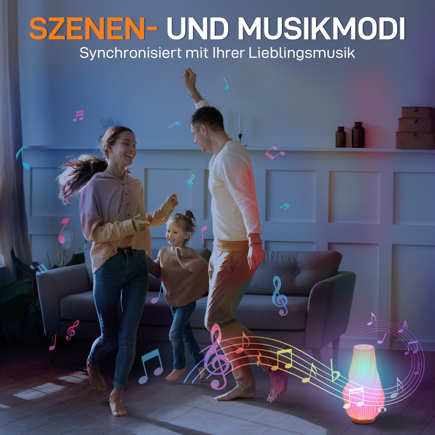 Smart LED-bordslampa – 3D-blomsterskärm, dimbar, smart kontroll