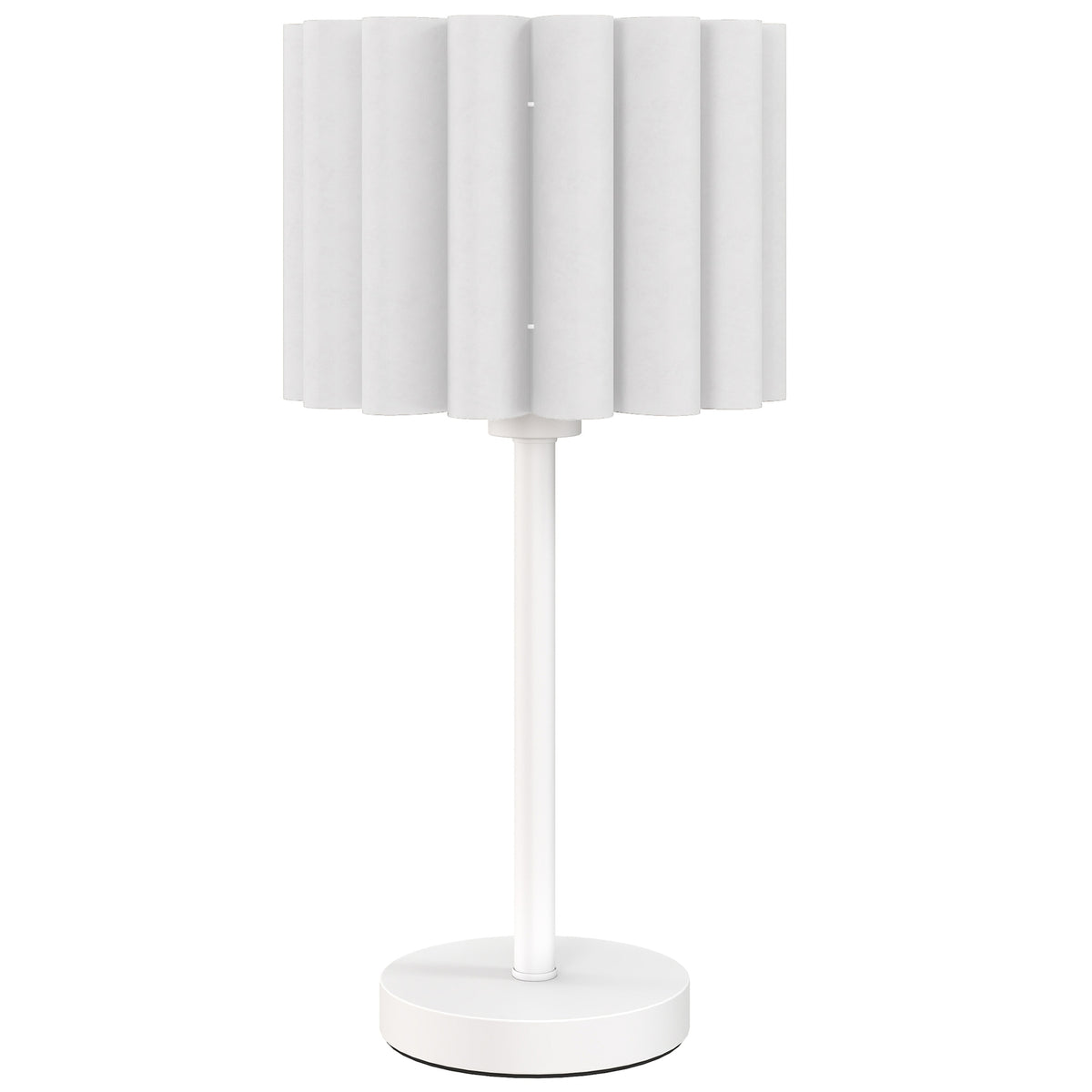 Bordslampe i retrostil, hvit plastskjerm, E27-sokkel